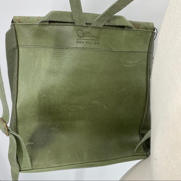 šONA VILLIERšOlive HANDCRAFTED Leather Backpack - Picture 8 of 15